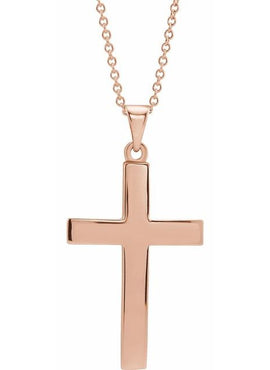 14K Rose Gold Cross Pendant