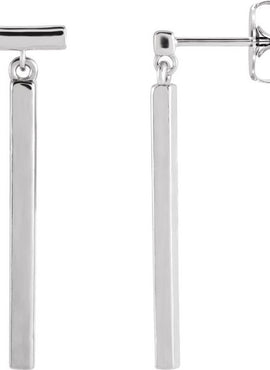 14K Yellow Gold Articulated Bar Earrings