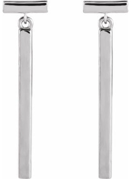 14K Yellow Gold Articulated Bar Earrings