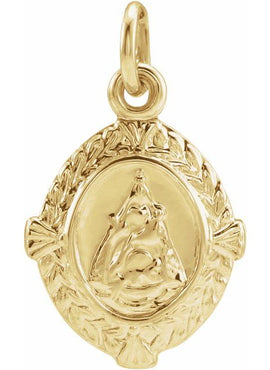 14K Yellow Gold 12x9 mm Caridad del Cobre Medal