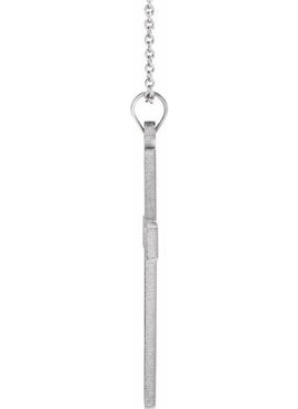 14K White Gold Cross 18