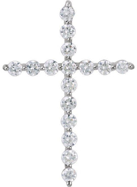 14K Rose Gold 1/5 CTW Natural Diamond Cross Pendant