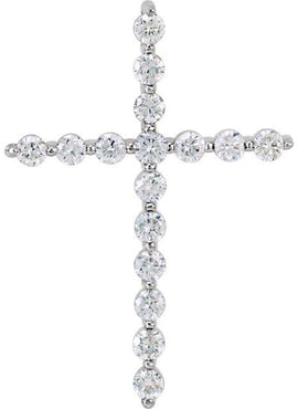 14K Rose Gold 1/5 CTW Natural Diamond Cross Pendant