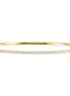 14K White Gold 1 CTW Natural Diamond Stackable Bangle 8