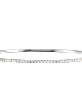 14K White Gold 1 CTW Natural Diamond Stackable Bangle 8