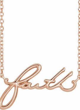 14K White Gold Faith 16