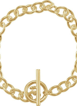 Sterling Silver 7 mm Charm Cable 8