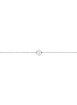 14K White Gold Pierced Cross Disc 7-8