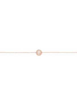 14K White Gold Pierced Cross Disc 7-8