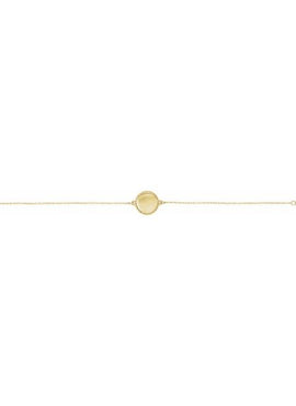 14K White Gold Engravable Beaded Disc 6 1/2-7 1/2