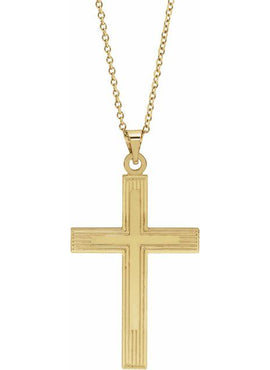 14K White Gold Cross 18