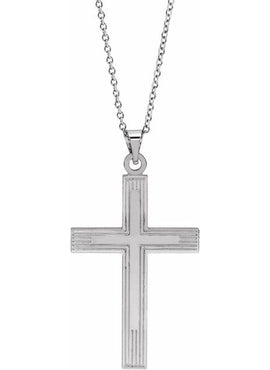 14K White Gold Cross 18