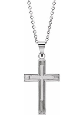 14K White Gold Cross 18