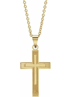 14K White Gold Cross 18