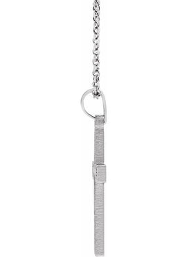 14K White Gold Cross 18