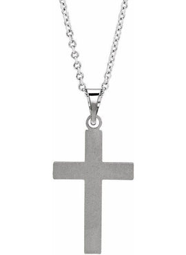 14K White Gold Cross 18