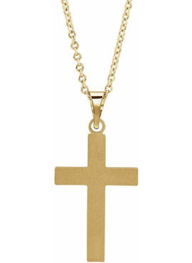 14K White Gold Cross 18