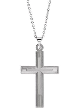 14K White Gold Cross 18