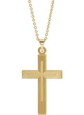 14K White Gold Cross 18