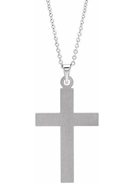 14K White Gold Cross 18