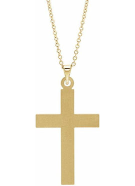 14K White Gold Cross 18