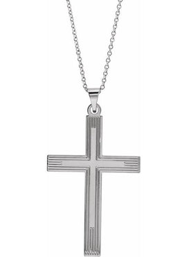 14K White Gold Cross 18