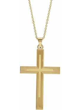 14K White Gold Cross 18