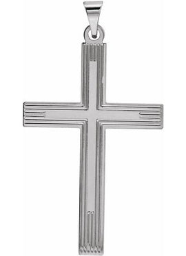 14K White Gold Cross 18
