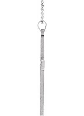 14K White Gold Cross 18