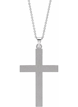 14K White Gold Cross 18