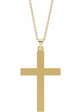 14K White Gold Cross 18