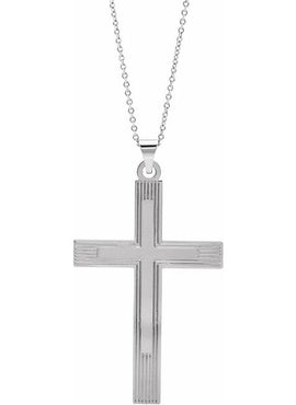 14K White Gold Cross 18