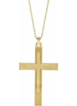 14K White Gold Cross 18