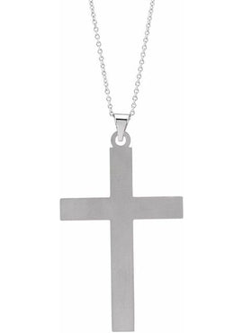 14K White Gold Cross 18