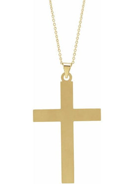 14K White Gold Cross 18