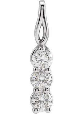 14K Yellow Gold 1/3 CTW Natural Diamond Three-Stone Pendant
