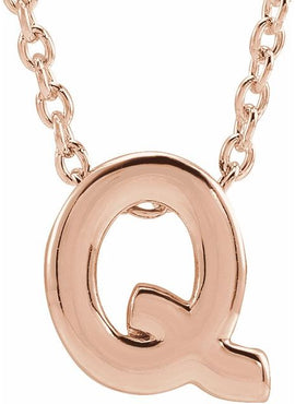 14K Yellow Gold Initial A 16-18