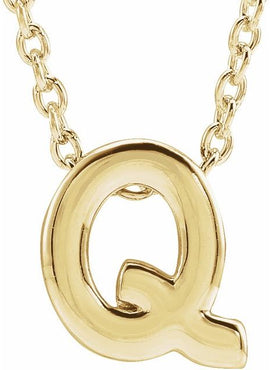 14K Yellow Gold Initial A 16-18