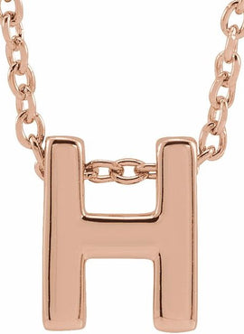 14K Yellow Gold Initial A 16-18