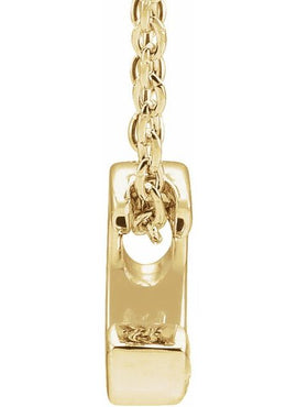 14K Yellow Gold Initial A 16-18