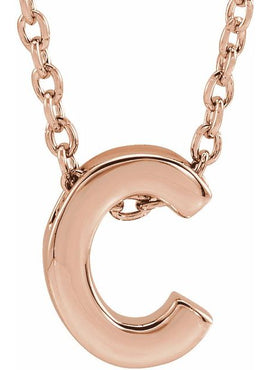 14K Yellow Gold Initial A 16-18