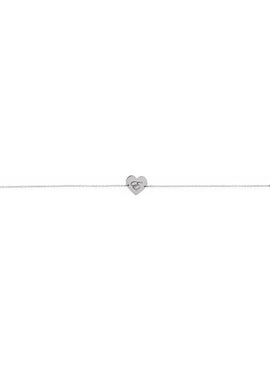 14K White Gold Engravable Heart 7-8