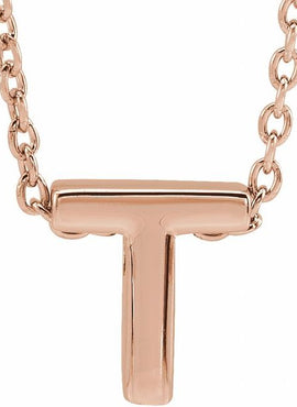 14K Yellow Gold Initial A 16-18