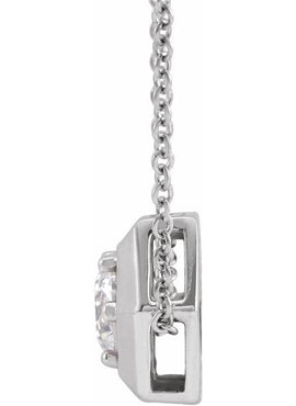 14K White Gold 1/2 CT Natural Diamond Geometric 16-18