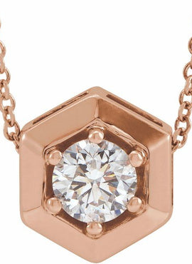 14K White Gold 1/2 CT Natural Diamond Geometric 16-18