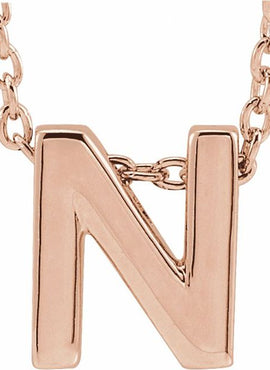 14K Yellow Gold Initial A 16-18