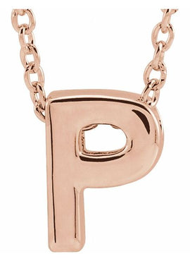 14K Yellow Gold Initial A 16-18