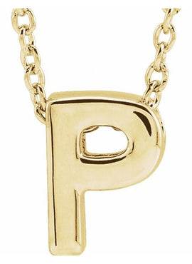 14K Yellow Gold Initial A 16-18