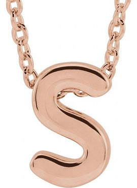 14K Yellow Gold Initial A 16-18