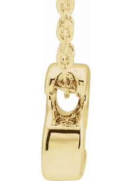 14K Yellow Gold Initial A 16-18